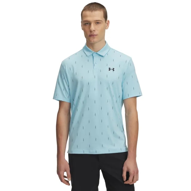 Men's  Under Armour  Tee To Green Printed Polo Stream / Black S