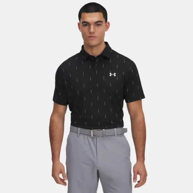 Men's  Under Armour  Tee To Green Printed Polo Black / Summit White 3XL