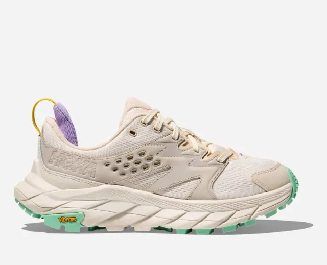 Hoka Women's Anacapa Breeze Low Hiking Shoes In Alabaster/Mint Fluorite