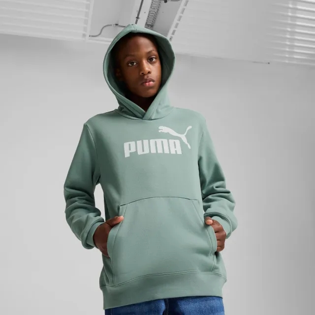 PUMA Ess No. 1 Logo Fleece Hoodie Youth, Green Moon