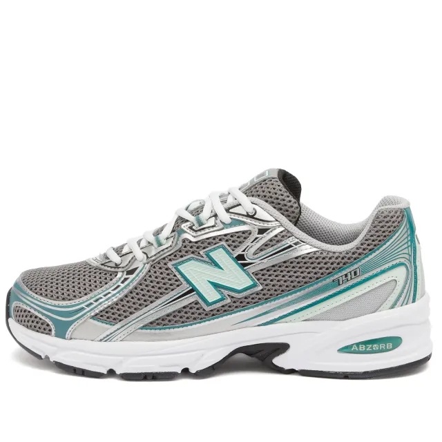 New Balance Unisex 740 in Grey/Green Suede/Mesh