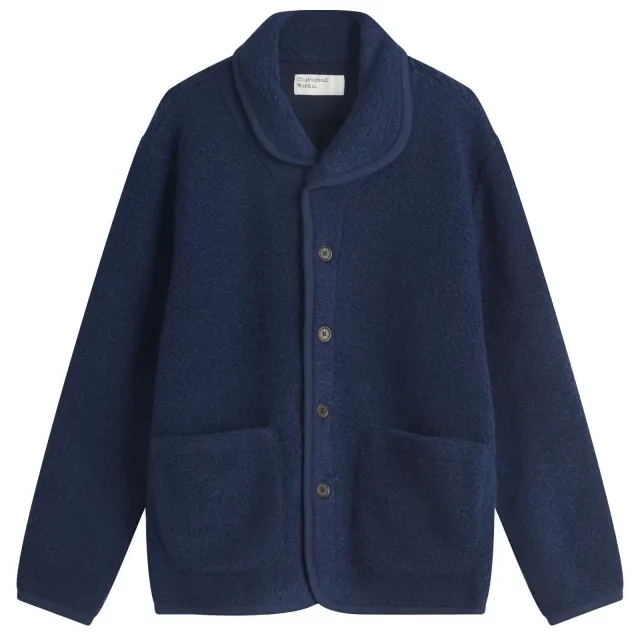 Universal Works Men's Boucle Alvar Fleece Lancaster Jacket Navy