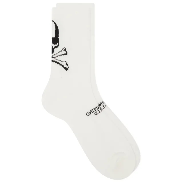 MASTERMIND WORLD Men's Distressed Crew Socks White