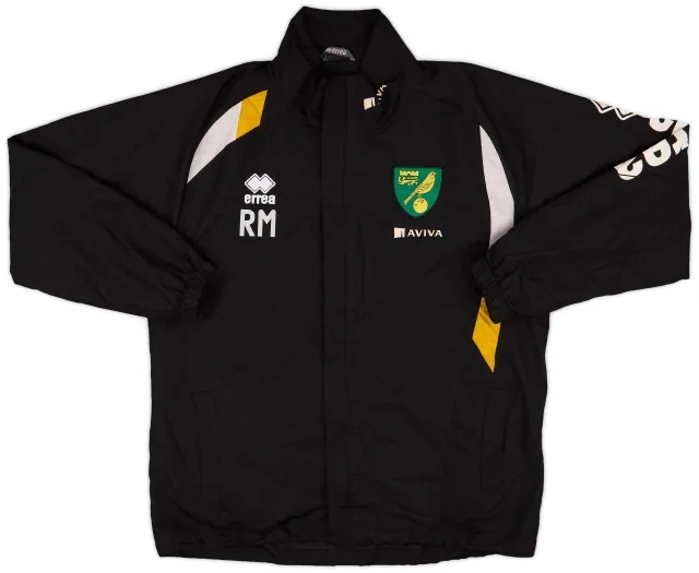 2013-14 Norwich Staff Issue Errea Hooded Rain Jacket RM - 6/10 - (M)
