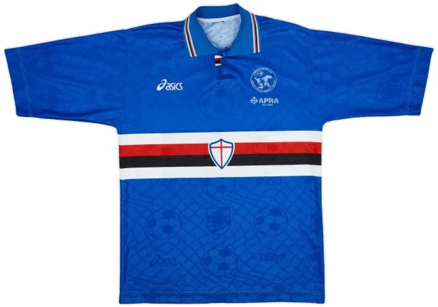 Asics 1995-96 Sampdoria 'Roberto Mancini Football School' Home Shirt - 6/10 - (L)