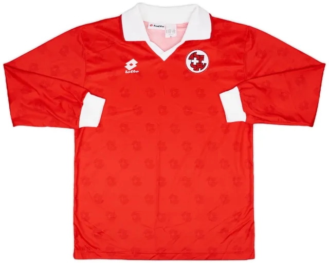 Lotto 1994-95 Switzerland Match Issue Home L/S Shirt #4