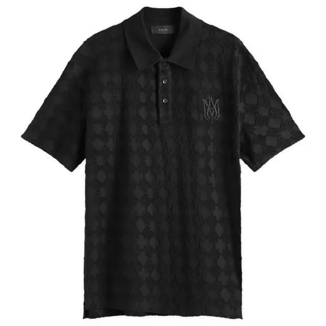 AMIRI Men's MA Quad Toweling Polo Black