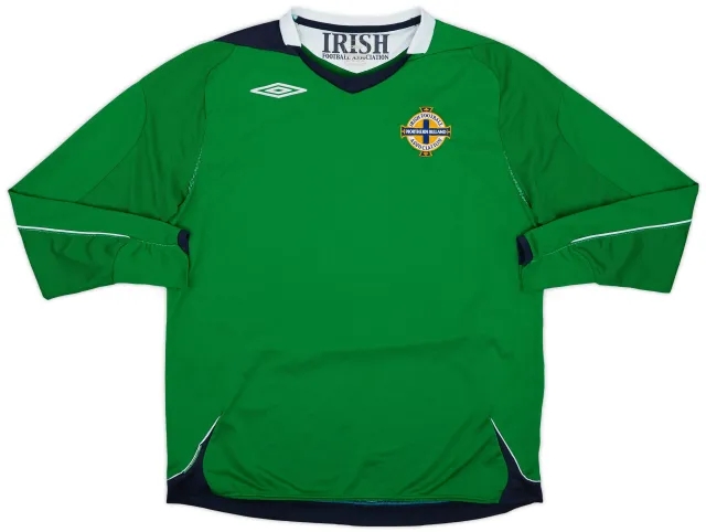 Umbro 2006-08 Northern Ireland Home L/S Shirt - 7/10 - (L)