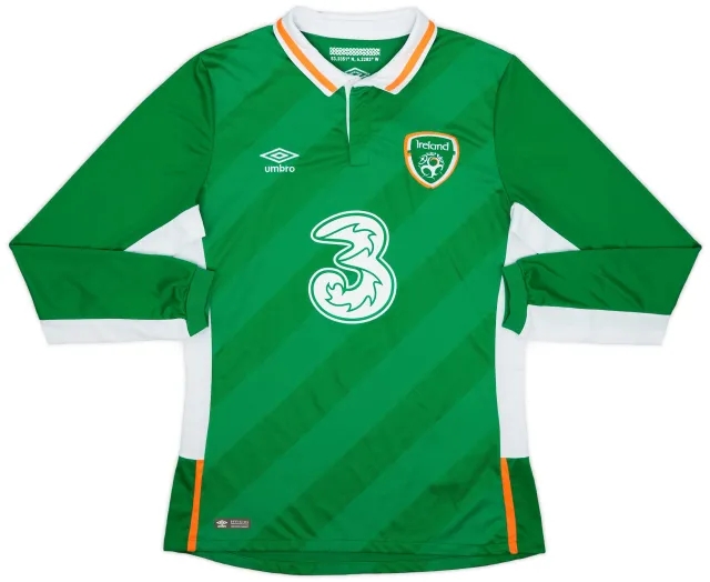 Umbro 2016-17 Ireland Home L/S Shirt - 7/10 - (M)