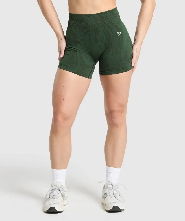 Gymshark Adapt Camo Seamless Shorts - Trail Green/Classic Green