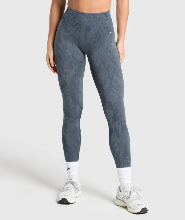 Gymshark Adapt Camo Seamless Leggings - Blue