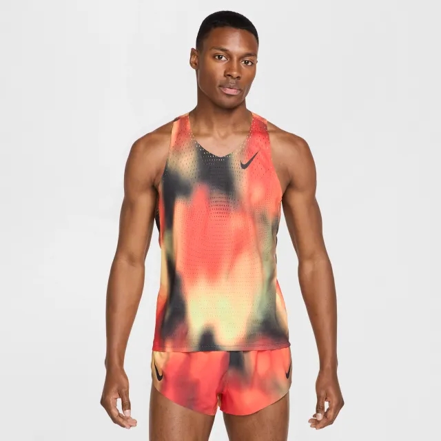 Nike Aeroswift Entry Tank Top Lemon/Crimson/Black