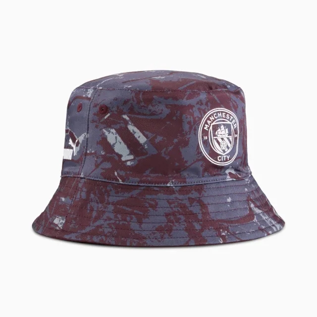 PUMA Manchester City Ftblessentials Bucket Hat, Dark Rosette/Galactic Grey