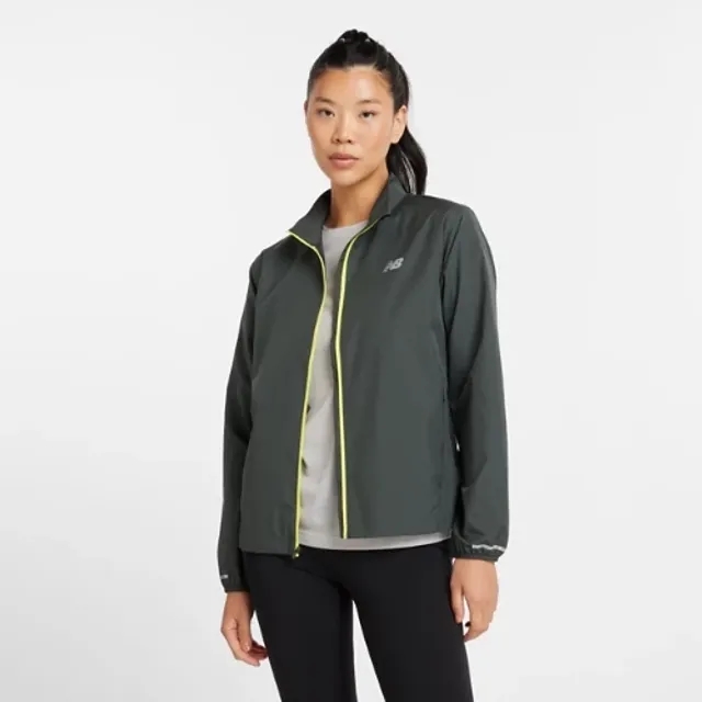 New Balance Women's Sport Essentials Reflective Jacket in Black Polywoven