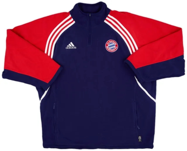 2000-01 Bayern Munich adidas 1/4 Zip Fleece Top - 9/10 - (L)