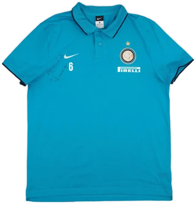 2009-10 Inter Milan Signed Nike Player Issue Polo Shirt #6 - 6/10 - (XL)