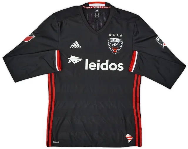 adidas 2016 DC United Authentic Home L/S Shirt - 9/10 - (M)