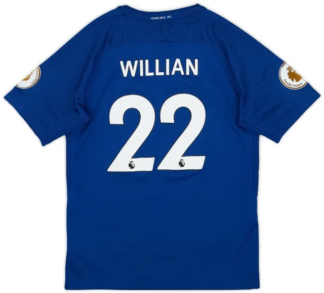 adidas 2017-18 Chelsea Home Shirt Willian #22 - 7/10 - (L.Boys)