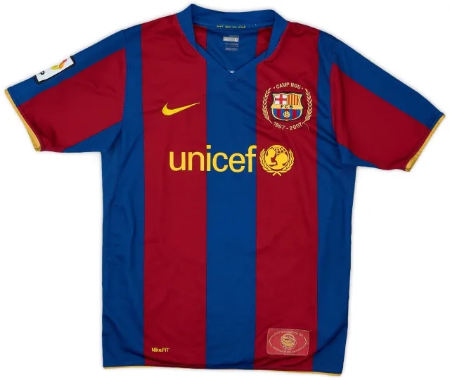 Nike 2007-08 Barcelona Home Shirt - 7/10 - (L.Boys)
