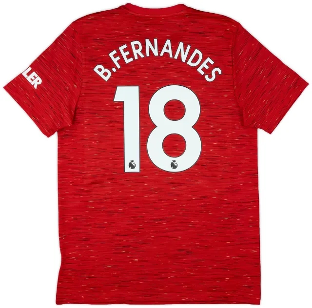 adidas 2020-21 Manchester United Home Shirt B.Fernandes #18 - 9/10 - (L)