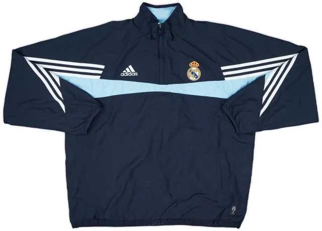 2003-04 Real Madrid adidas Reversible 1/4 Zip Track Jacket - 6/10 - (L)