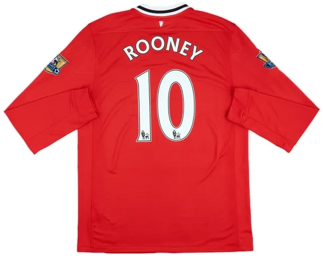 Nike 2011-12 Manchester United Home L/S Shirt Rooney #10 - 8/10 - (L)