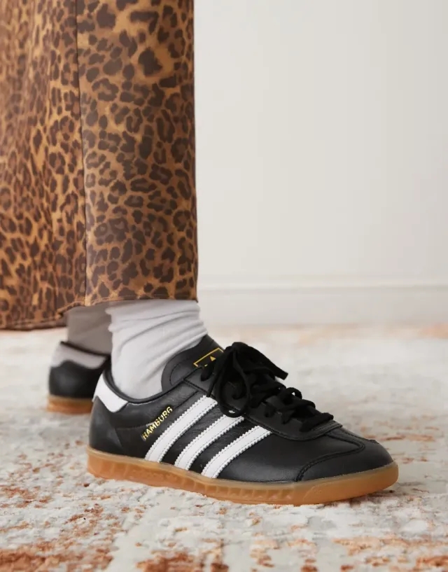 Adidas Originals Hamburg Trainers In Black And White