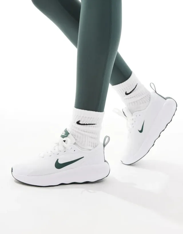 Nike Training Promina Trainers In White And Green
