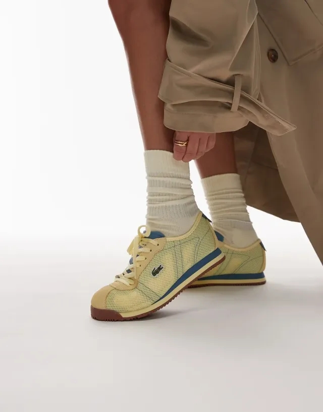 Lacoste Women's Club-Low Sneakers - Light Yellow / Blue