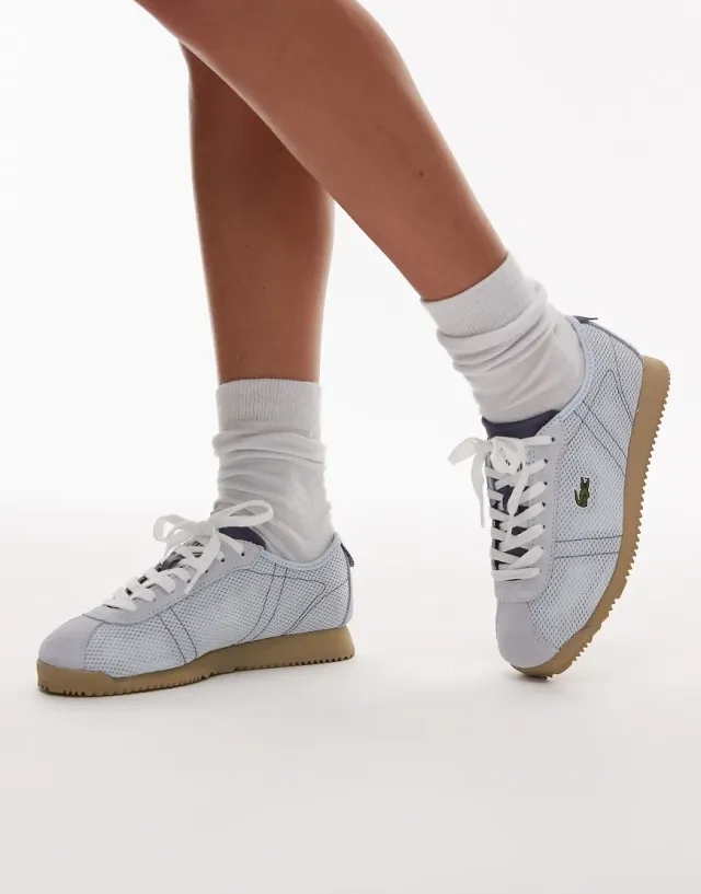 Lacoste Women's Club-Low Sneakers - Light Blue / Light Brown