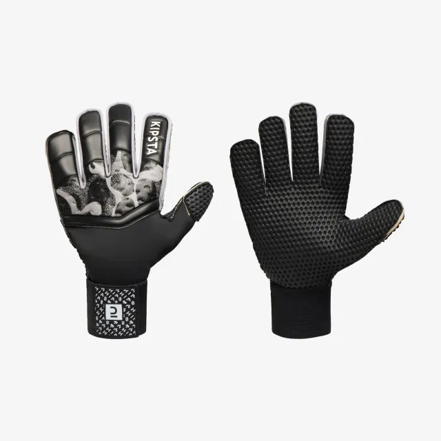 Kipsta Adult Football Goalkeeper Gloves F100 Superresist - Black/Grey