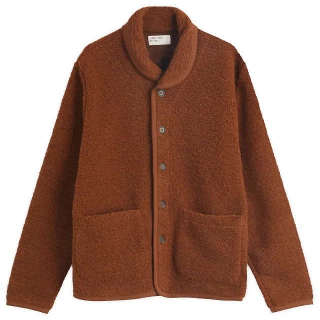 Universal Works Men's Boucle Alvar Fleece Lancaster Jacket Brown