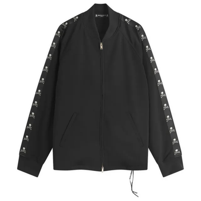 mastermind JAPAN Men's Skull Tape Jersey Zip-Up Jacket Black