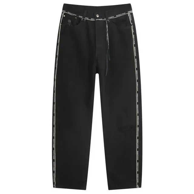mastermind JAPAN Men's Inside-Out Straight Denim Pants Black
