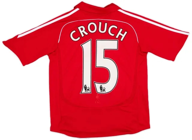 adidas 2006-08 Liverpool Home Shirt Crouch #15 - 6/10 - (M.Boys)
