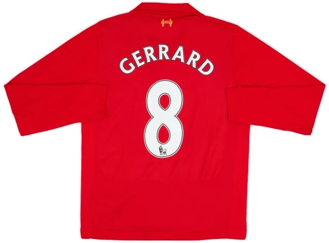2012-13 Liverpool Home L/S Shirt Gerrard #8 - 8/10 - (S)