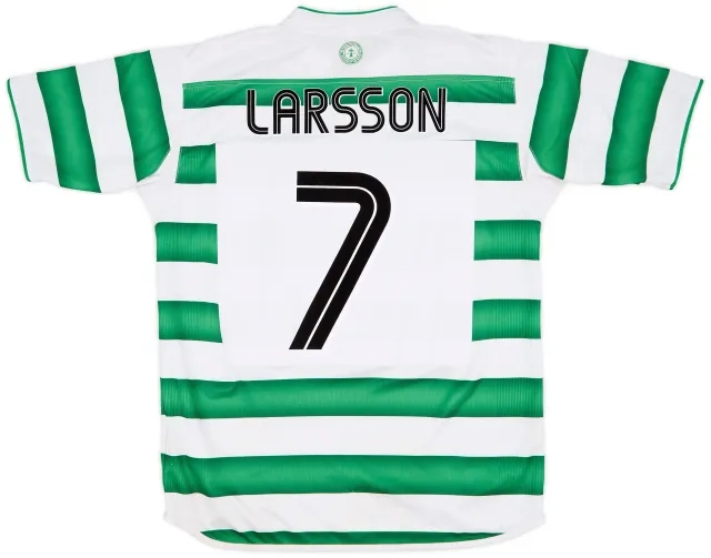 Umbro 2003-04 Celtic Home Shirt Larsson #7 - 8/10 - (M)