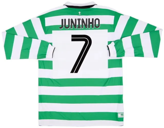 Umbro 2004-05 Celtic Home L/S Shirt Juninho #7 - 9/10 - (L)