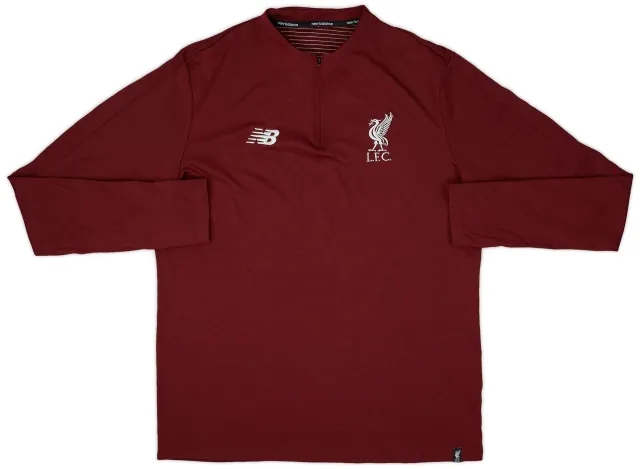 2018-19 Liverpool New Balance 1/4 Zip Training Top - 8/10 - (L)