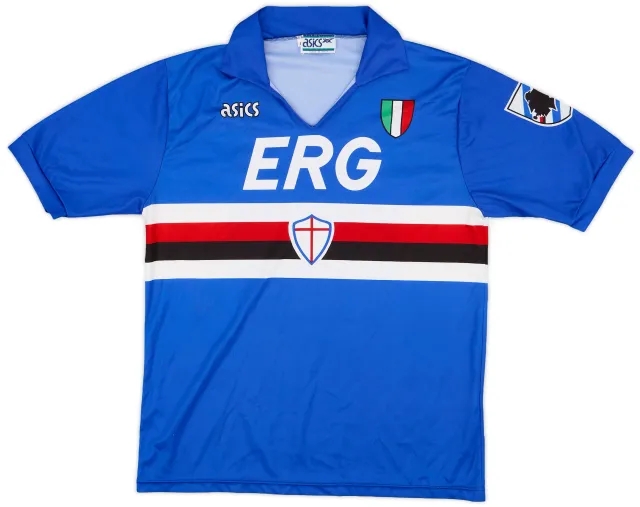 Asics 1991-92 Sampdoria Home Shirt - 8/10 - (L)