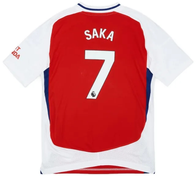 adidas 2024-25 Arsenal Home Shirt Saka #7 - 6/10 - (M.Boys)