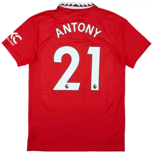 adidas 2022-23 Manchester United Home Shirt Antony #21 - 10/10 - (M)