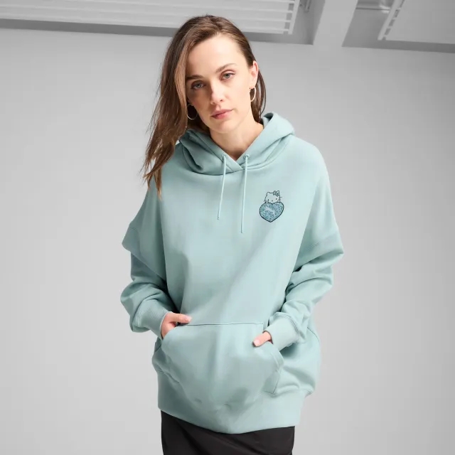 PUMA x Hello Kitty And Friends Graphic Oversized Hoodie Women, Modern Mint