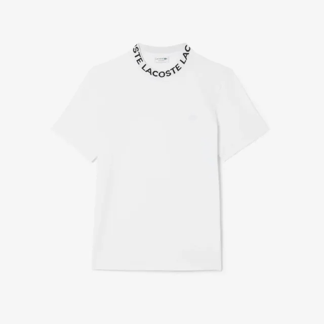 Lacoste Jacquard Branded Piqué T-shirt - White