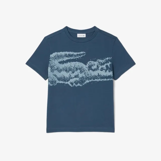 Lacoste Print Cotton T-shirt - Mineral Blue