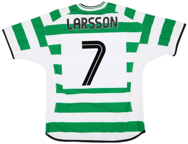 Umbro 2001-03 Celtic Home Shirt Larsson #7 - 8/10 - (XL)