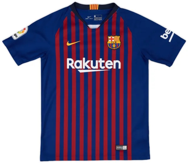 Nike 2018-19 Barcelona Home Shirt - 8/10 - (L.Boys)