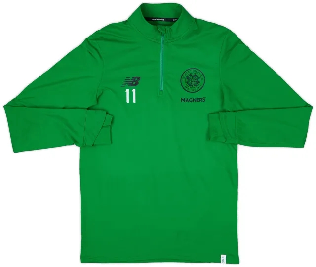 2017-18 Celtic New Balance Player Issue 1/4 Zip Training Top #11 - 9/10 - (S)