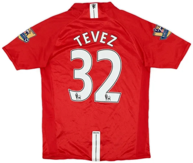 Nike 2007-09 Manchester United Home Shirt Tevez #32 - 9/10 - (XL.Boys)