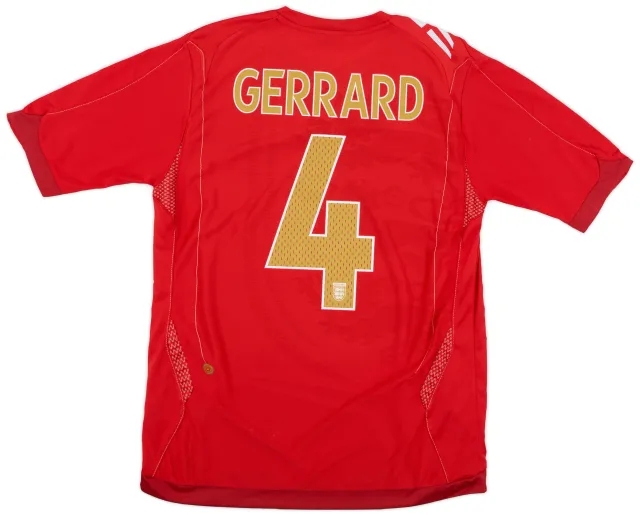 Umbro 2006-08 England Away Shirt Gerrard #4 - 7/10 - (M)